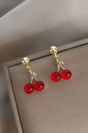 Cherry Stud Korean Style Earrings-1001