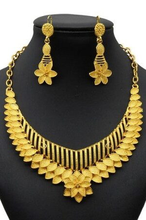 Dubai 21k Gold Plated 2pcs Necklace Set-302