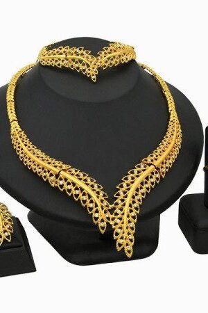 Dubai 21k Gold Plated 4pcs Necklace Set-309