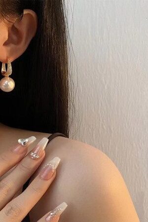 Golden Classic Pearl Drop Earrings -142