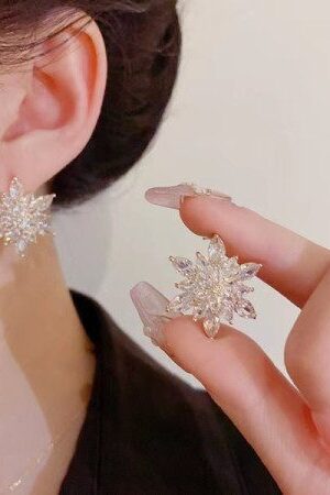 Snowflake Zircon Stud Earrings -145