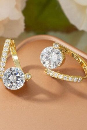 Brilliant Zircon Huggie Earrings -147