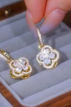 Zircon Clover Drop Earrings -151