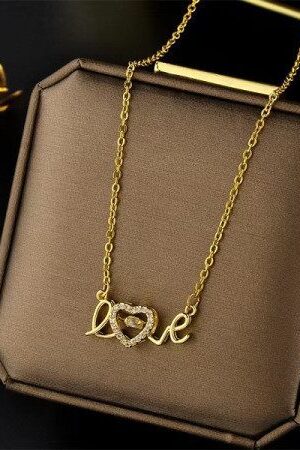 18k Gold Plated Full Love Necklace-406