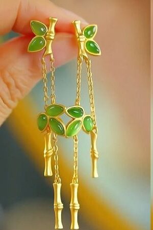 Jasper Bamboo Earrings-119