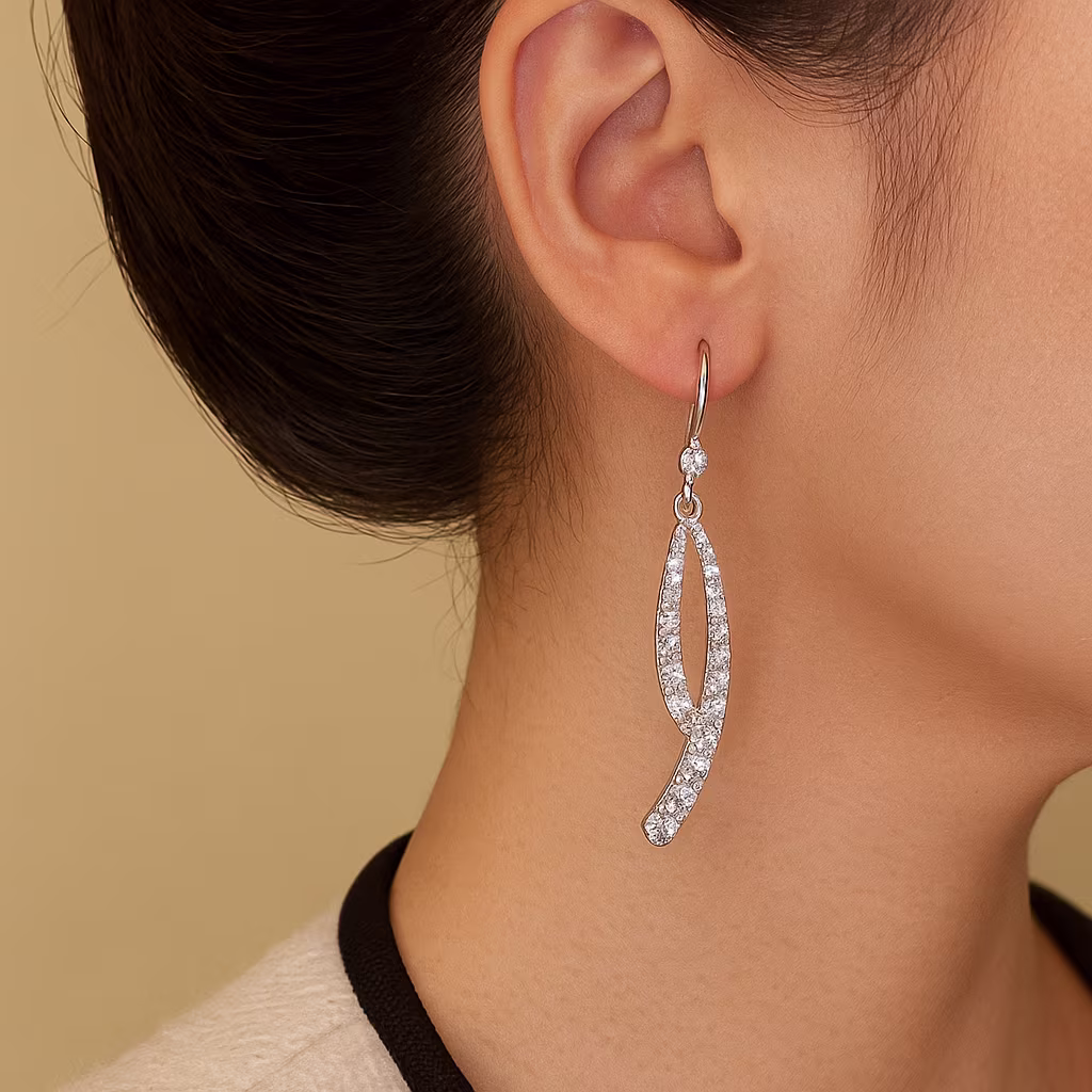 Crystal Twist Drop Earrings
