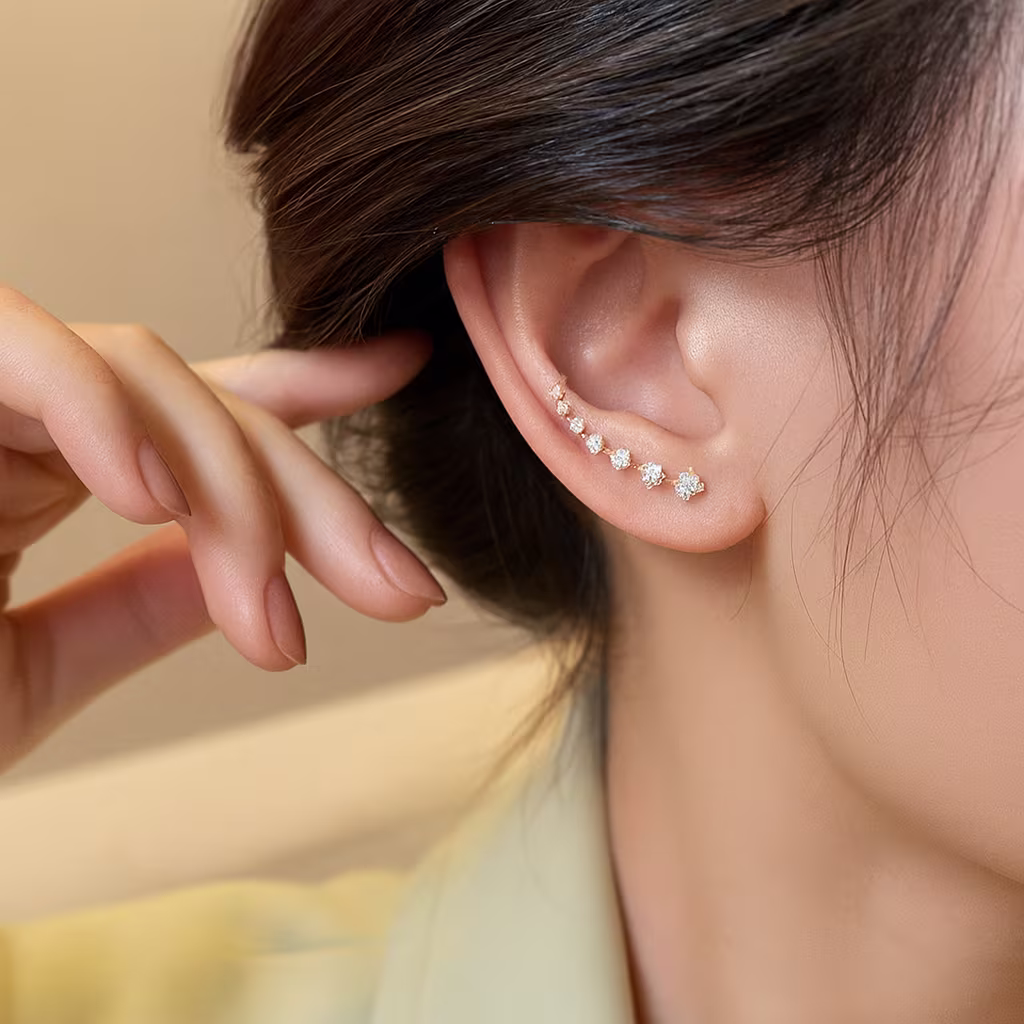 Zircon Curve Ear Climber