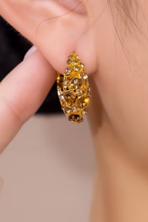 Golden Zircon Victorian Earrings-127