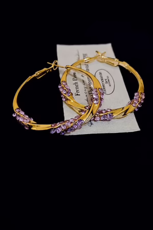 All-Match Purple Zircon Earrings-118