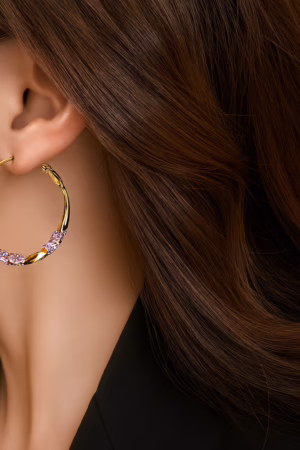 All-Match Purple Zircon Earrings-118